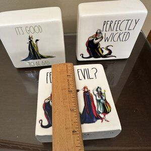 Rae Dunn Villains Ceramic 4" x 4" Block Desk Tabletop Decor NWT U CHOOSE